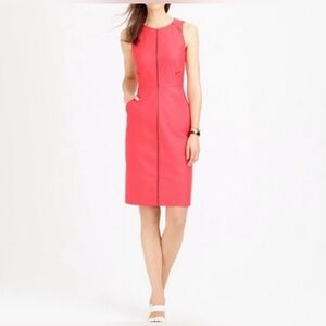 J. Crew Women’s Ladder Stitch Bi-Stretch Cotton Sheath Dress in Coral Size 4